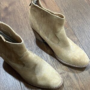 Dolce Vita Light Brown Suede Ankle Booties